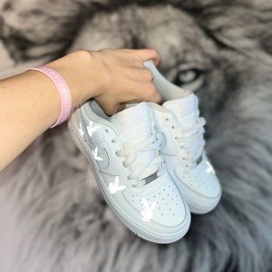 Custom White Air Force 1 Playboy Bunny